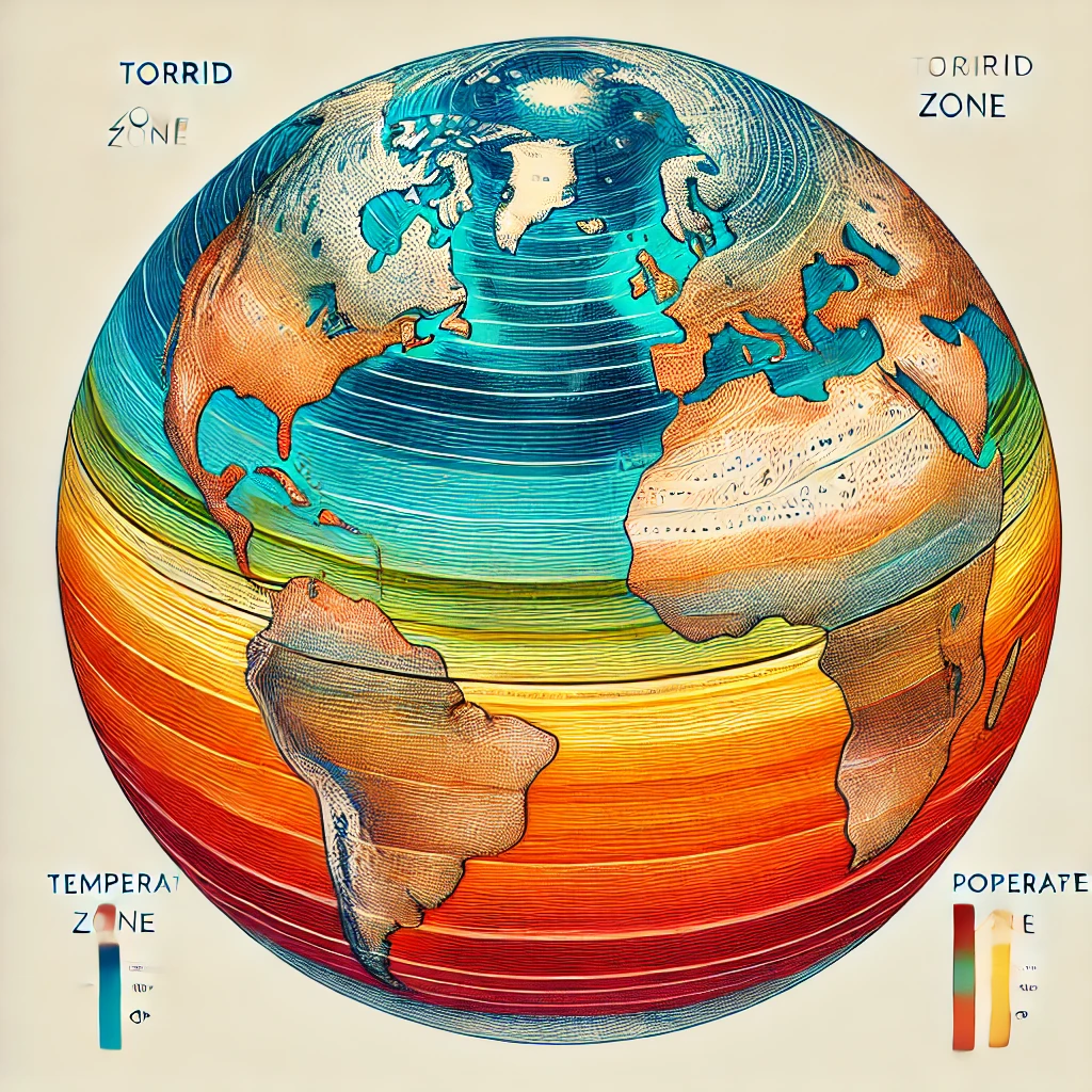 Relation between Latitude and Heat Zones 